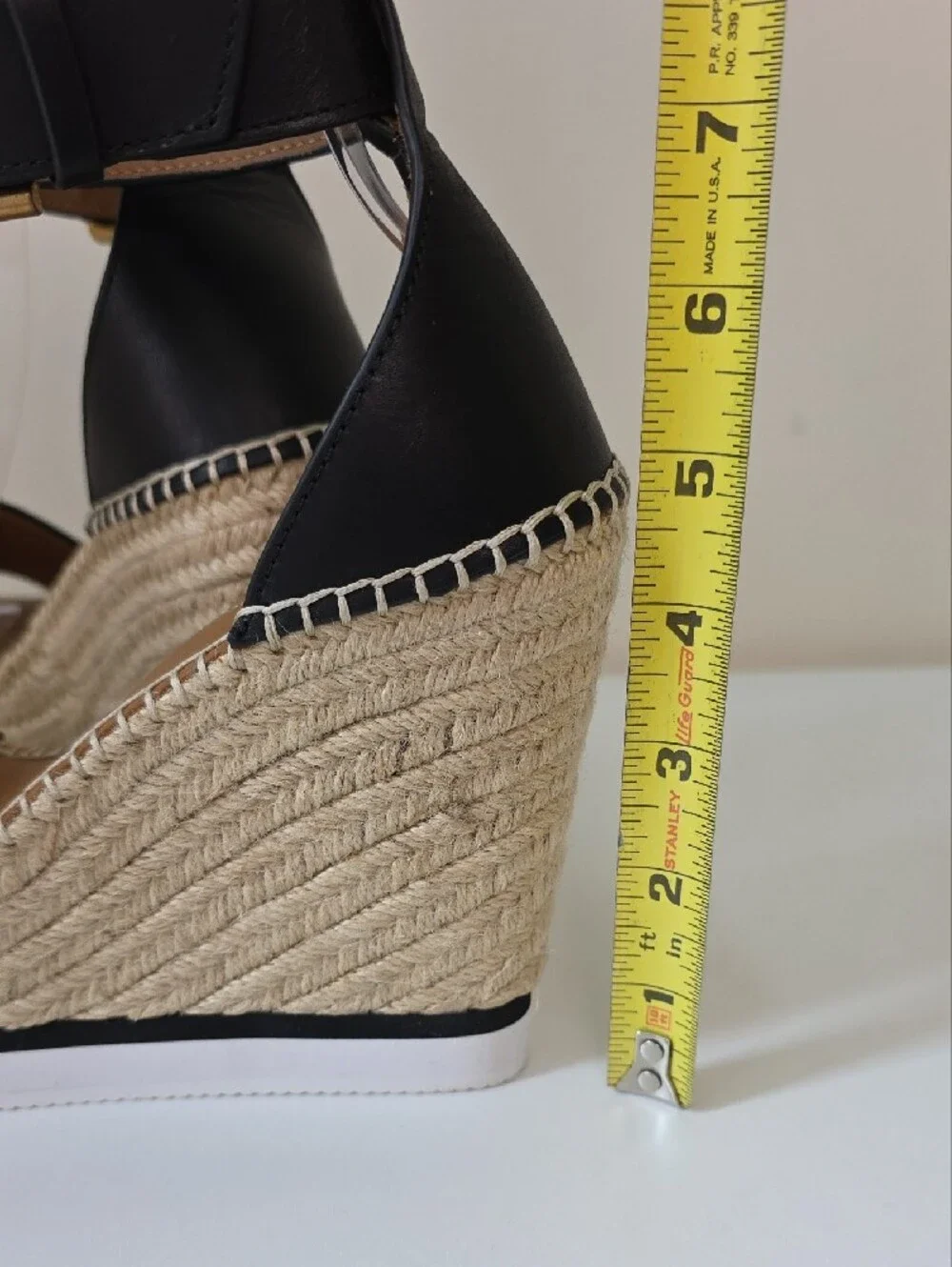 SeeBy Chloe Black Espadrille Wedge Sandals with Ankle Strap.  Size 38.  Dust Bag